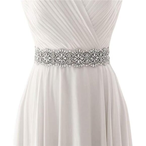 Rhinestone Bridal Belt Crystal Wedding Dress Belt Shiny Wedding Accessories